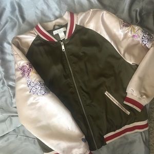 Embroidered Varsity Bomber Jacket